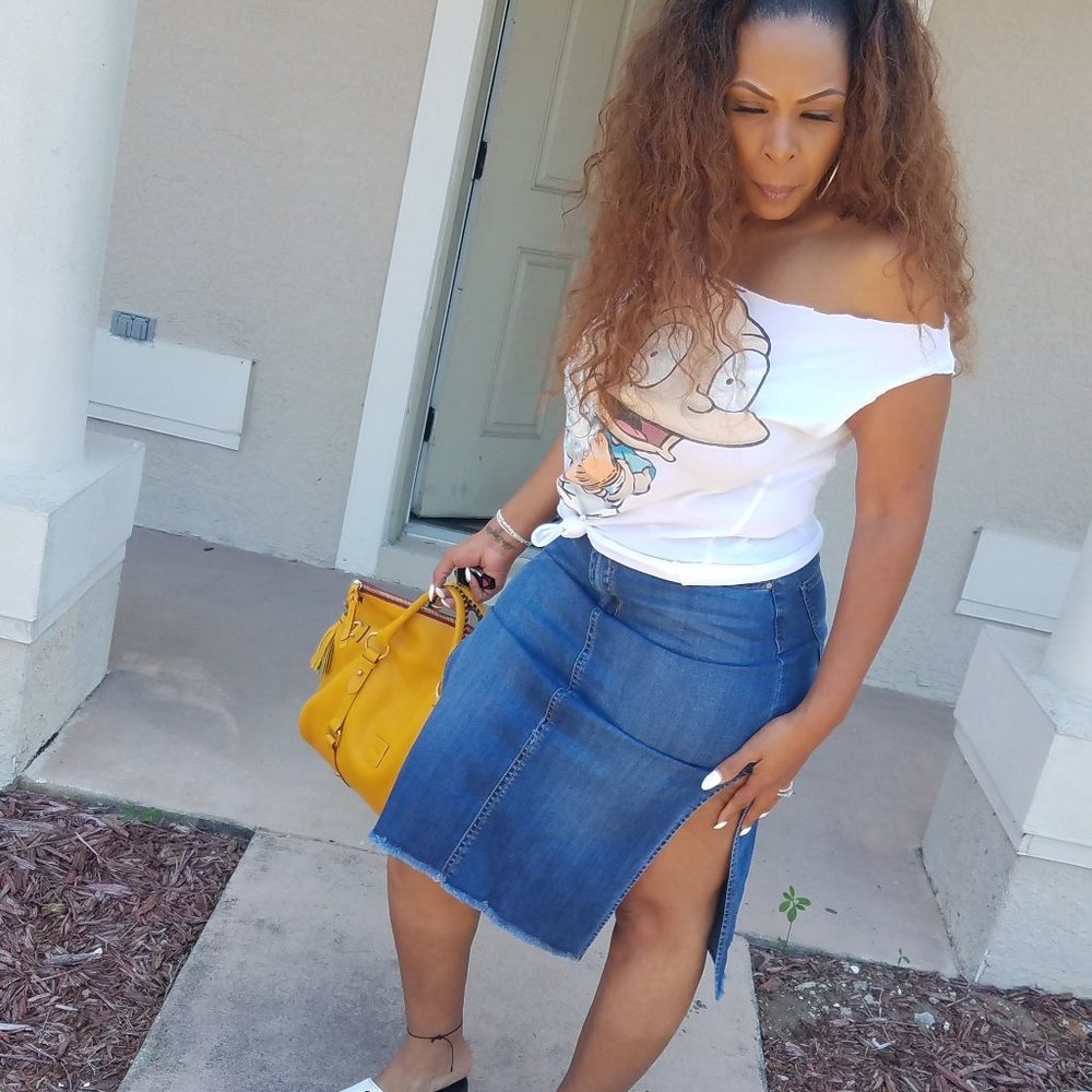 Duo Denim Skirt